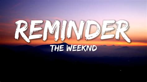 Reminder/Lyrics- the weeknd- - YouTube