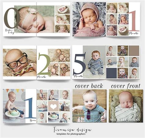 Baby Foto Album PSD Sjabloon voor Photoshop Pasgeboren DIY - Etsy ...