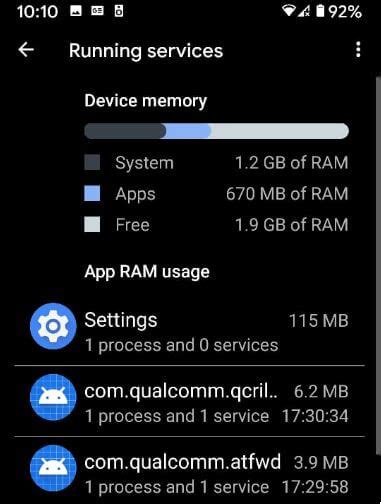 How to view running processes and CPU usage in android Oreo