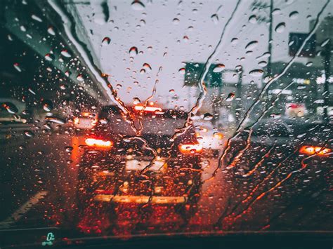 Rain Drops On Vehicle Windshield · Free Stock Photo