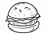 Printable Kawaii Hamburger Coloring Page sketch template