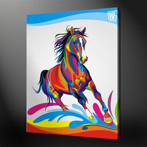 ABSTRACT HORSE QUALITY CANVAS PRINT PICTURE WALL ART DESIGN FREE UK P&P - Canvas Print Art