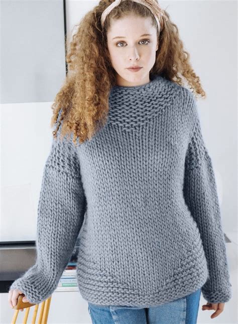 Free Knitting Pattern for a Bulky Yarn Sweater - Knitting Bee