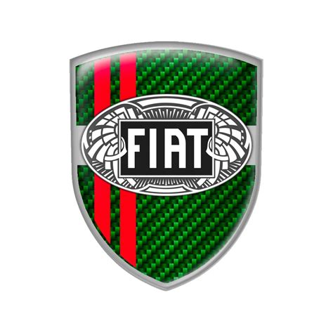 Fiat Silicone Sticker Emblem Green Carbon Old Logo | Domed Emblems | Stickers | X-Sticker