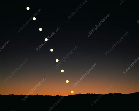 Sunset, time-lapse image - Stock Image - R500/0747 - Science Photo Library