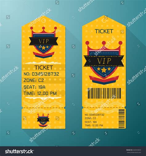 Ticket Design Template Retro Style Gold Stock Vector (Royalty Free ...