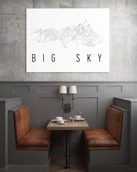 Big Sky Ski Map Art, Trail Map, Print, Poster. | Dekorasyon, Poster