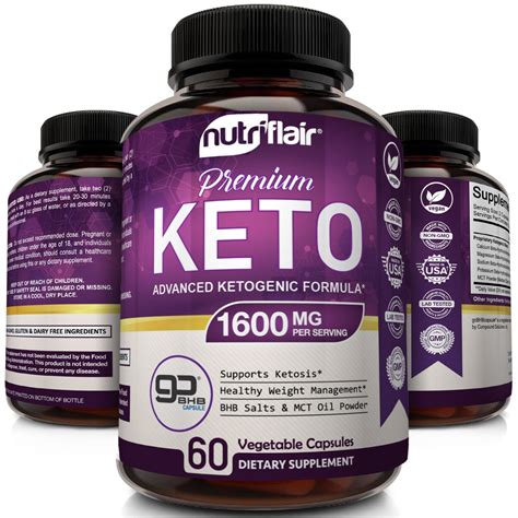 Keto Diet Pills 1600mg, 60 Capsules | NutriFlair