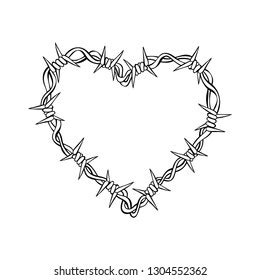 Barbed Wire Heart Isolated Vector Object Stock Vector (Royalty Free ...