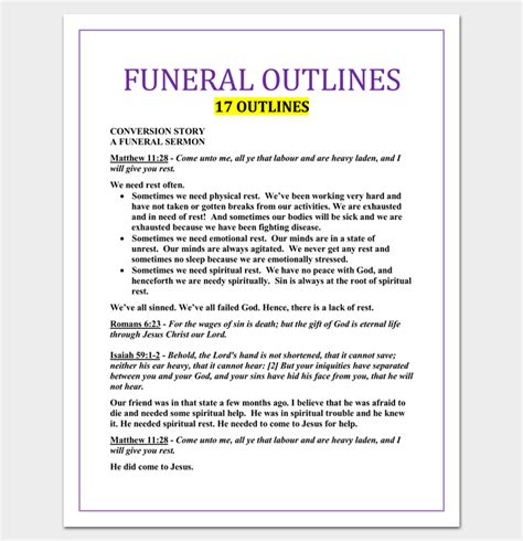 Sermon Outline Template - 12+ For Word and PDF Format