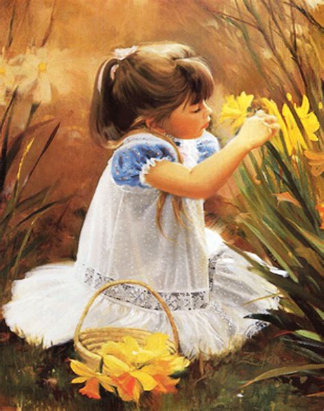 [Видео] «Анимация Девочка в белом платье сидит на траве, руками трогая цветы, рядом корзинка с ...