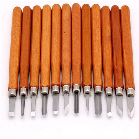 12Pcs/set High carbon steel woodworking tools woodworking chisel carving chisel set hand carved ...