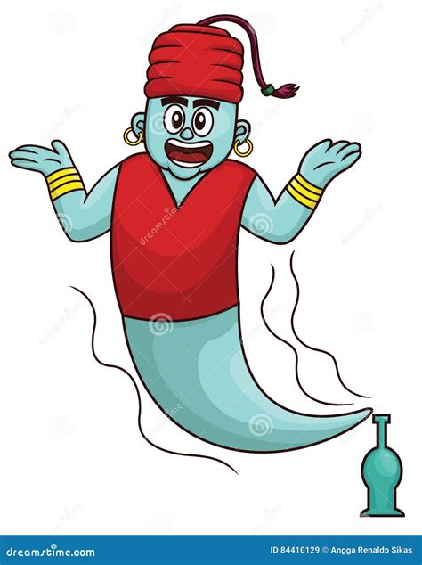 Genie From Bottle Cartoon Vector | CartoonDealer.com #74599947