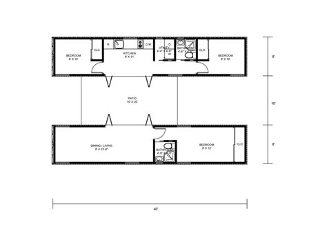 3 Bed Shipping Container Home Floor Plans