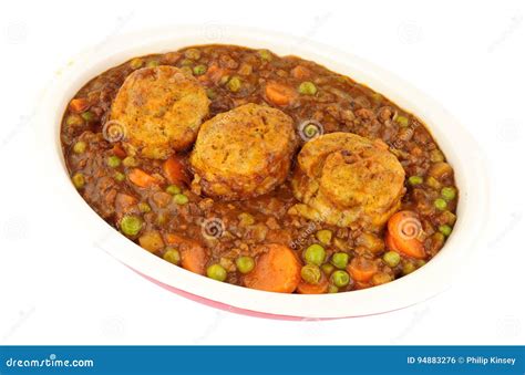 Minced Beef Casserole with Dumplings Stock Photo - Image of tasty, dumplings: 94883276