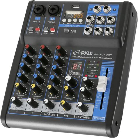 Pyle Professional Audio Mixer Sound Board Console System Interface 4 ...