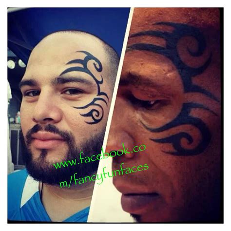 Replica of Mike Tyson face tattoo