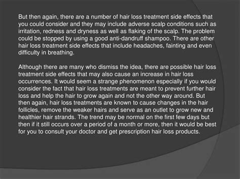 Hair loss products and possible side effects