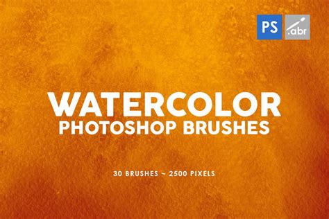 30 Watercolor Photoshop Stamp Brushes Vol. 1 By ArtistMef TheHungryJPEG ...