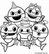 Love Baby Shark Familys Coloring Page  Free Printable Pages sketch template