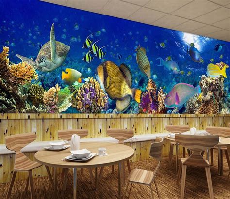 3D Underwater World Fish 679 | AJ Wallpaper | Mural wallpaper, Custom wall murals, 3d wall murals