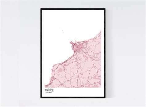 Tripoli Lebanon Map Art Print Many Styles Art Quality | Etsy