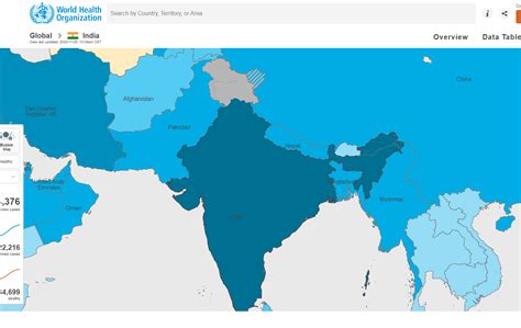 Map of India on WHO COVID dashboard - I understand showing POK and ...