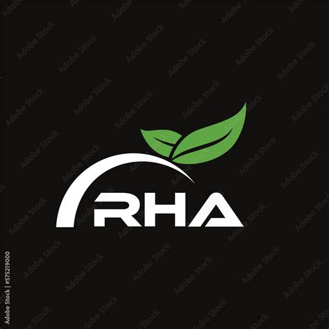 RHA letter nature logo design on black background. RHA creative ...