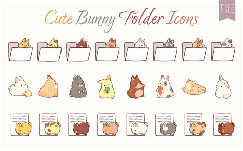 Cute Bunny Folder Icons - Free Windows & Mac Folder Icons 🐰📁