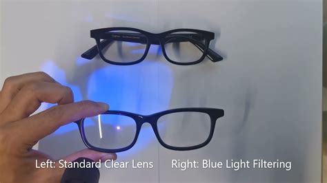 Blue light filtering lenses demonstration - YouTube