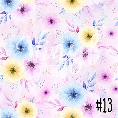 Pastel Blue & Purple Flowers | Vinyl Cottage