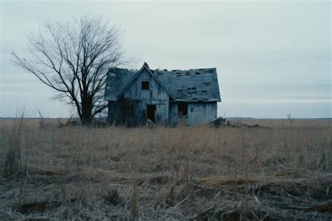 Premium AI Image | an old abandoned house in the middle of nowhere