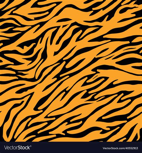 Tiger print seamless pattern black and orange Vector Image