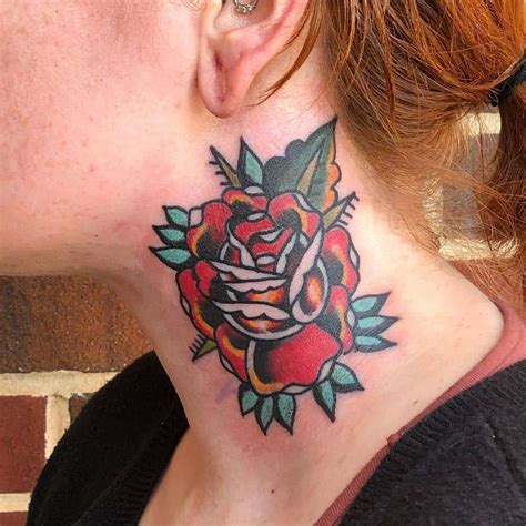 Top 71 Best Rose Neck Tattoo Ideas - [2021 Inspiration Guide]