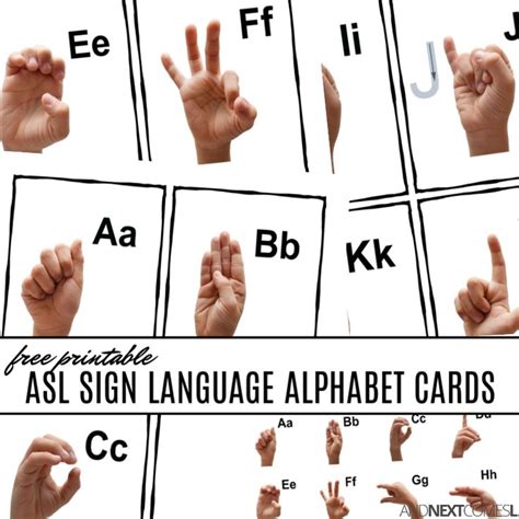 Free Printable American Sign Language Alphabet