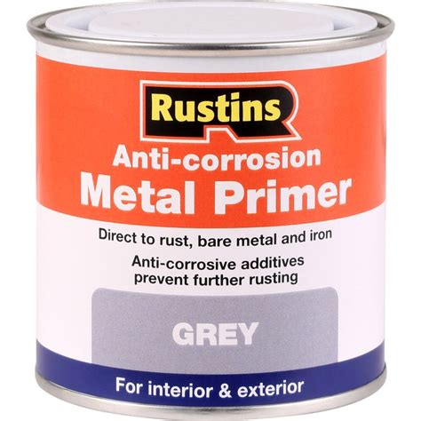 Rustins Anti Corrosive Quick Drying Metal Primer Paint Grey 250ml ...