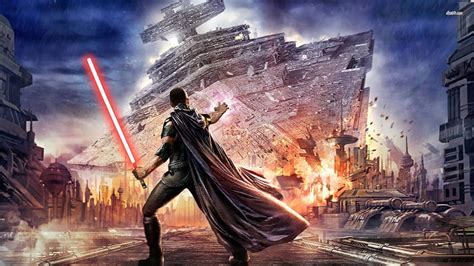 Starkiller brings down a Star Destroyer, star wars the force unleashed starkiller HD wallpaper ...