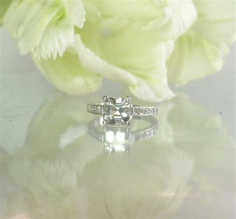 Asscher Cut Sterling Ring Natural Gemstone Diamond Alternative