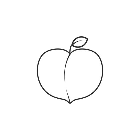 Outline icon of peach illustration 6838629 Vector Art at Vecteezy