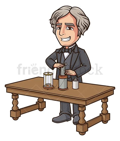 Faraday Electromagnetic Induction Experiment Cartoon Clipart ...