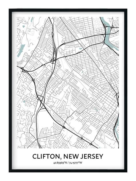 Clifton Map Poster - Your City Map Art - Positive Prints