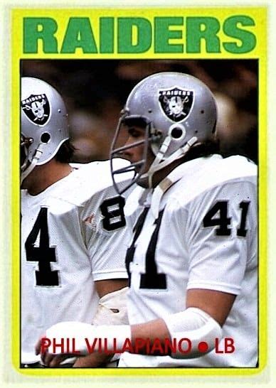 1972 Topps Phil Villapiano D | Oakland raiders, Raiders football, Raiders