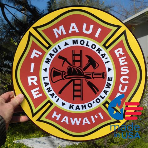 Maui Fire Rescue Sign, as a Framed Round Sign/poster - Etsy