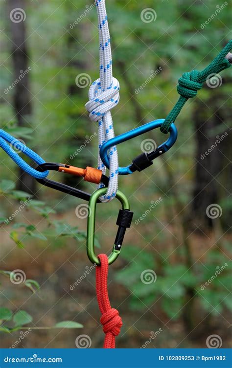 Carabiner Climbing Close-up. Stock Image - Image of aluminum, extreme: 102809253