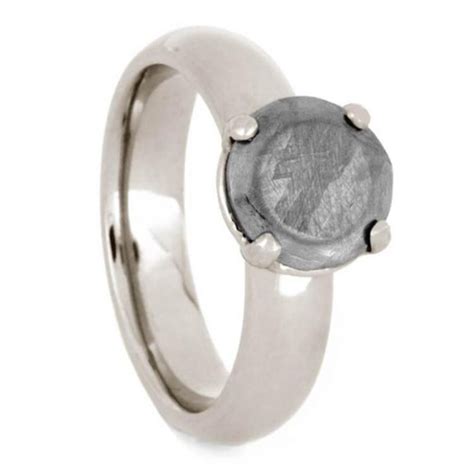 Solitaire Meteorite Stone Engagement Ring | Aerolite Meteorites