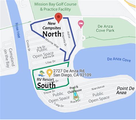 Best RV Rates & Resort Map San Diego CA - Mission Bay RV Resort