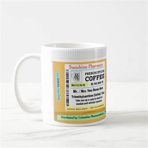 Funny RX Prescription Coffee Mug | Zazzle