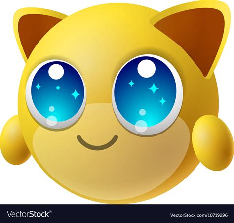 Cute animal emoji with big eyes cartoon character Vector Image