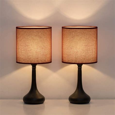 HAITRAL Small Table Lamps - Vintage Nightstand Lamps Set of 2, Bedside Desk Lamps for Bedroom ...