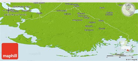 Physical Panoramic Map of Terrebonne Parish